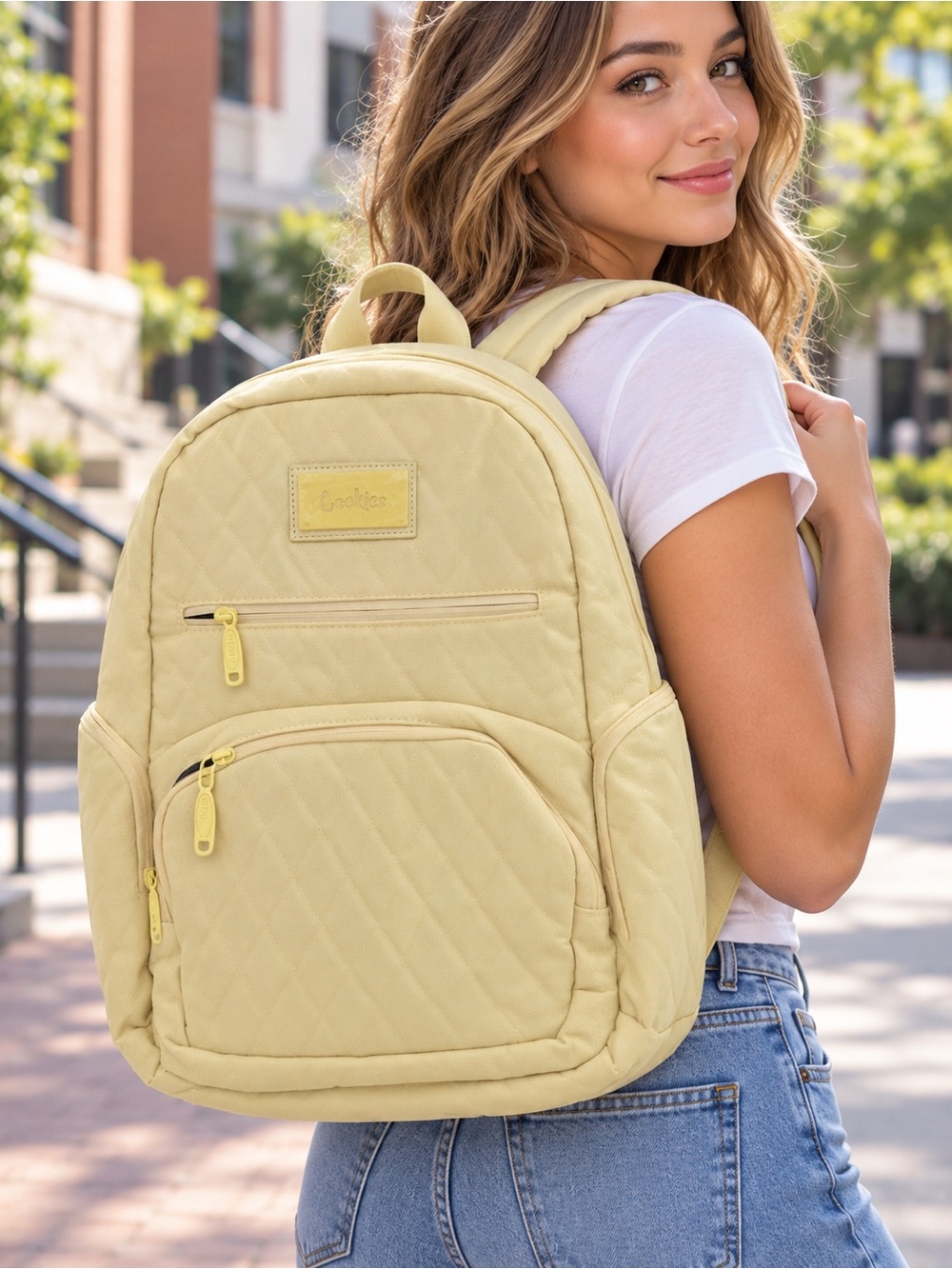 Cookies Quilted Backpack | Cream Off-White | New With Tags